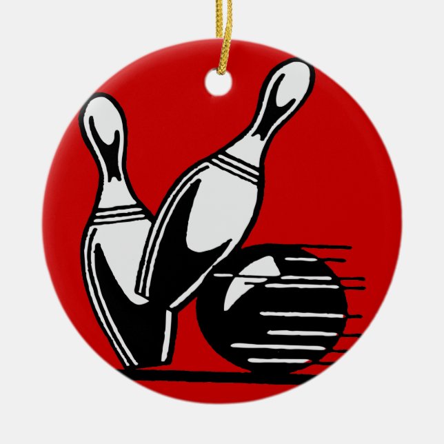 Retro Bowlings-Buttone kundengerecht Keramikornament (Vorne)