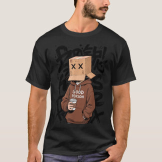 Retro-Box-Head-Charakter Streetwear-Stil T-Shirt