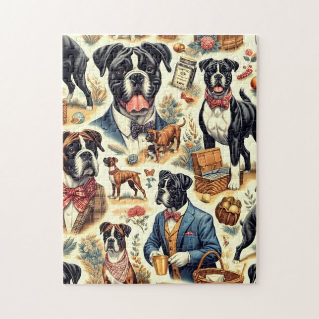Retro Boxer Dog Illustration (Vertikal)