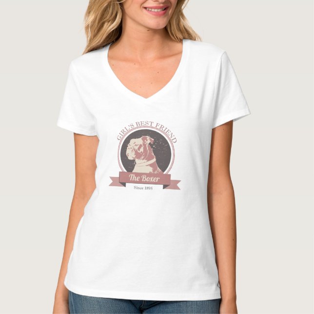 Retro Boxer-Hundet-shirt Entwurf T-Shirt (Vorderseite)