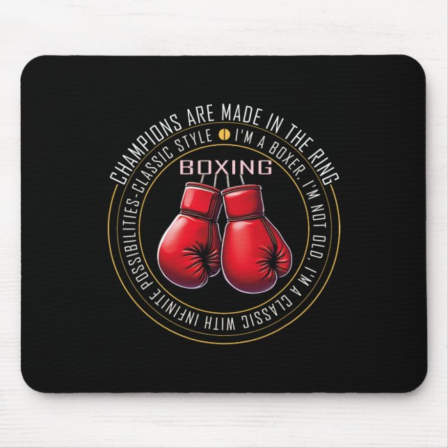 Retro Boxhandschuhe Liebe Geschenke für Boxer 5 Mousepad (Vorne)