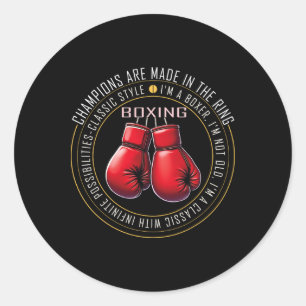 Retro Boxhandschuhe Liebe Geschenke für Boxer 5 Runder Aufkleber