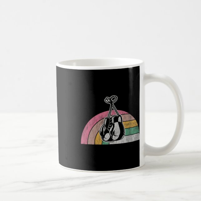 Retro Boxing Gloves Rainbow Vibes Kaffeetasse (Rechts)