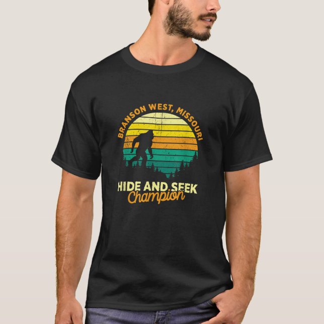 Retro Branson West Missouri Big foot Souvenir T-Shirt (Vorderseite)