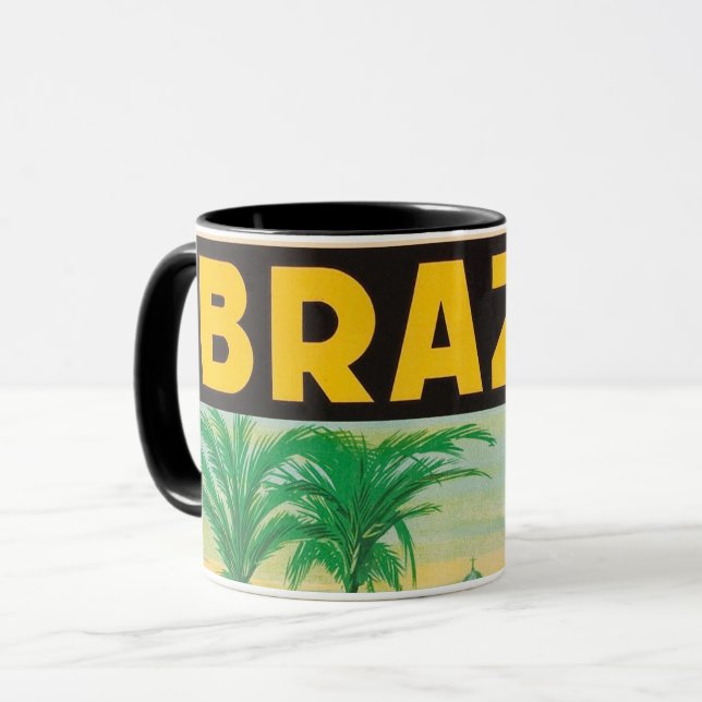 Retro Brasil Tasse (Vorderseite Links)