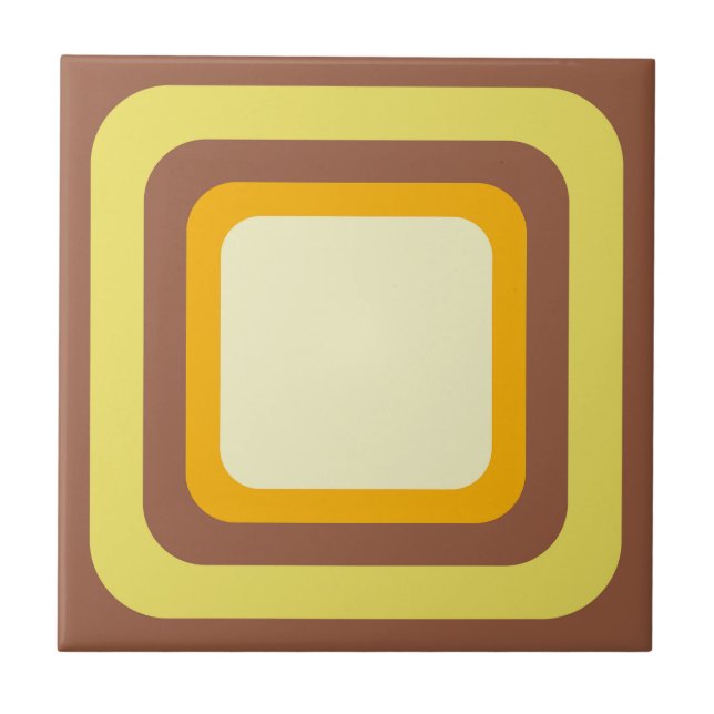 Retro Braun Gelb Orange Beige Fliese (Vorderseite)