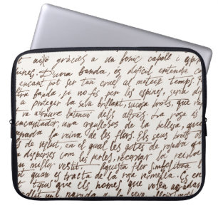 Retro-Braun-Inten-Manuskripttextur Laptopschutzhülle