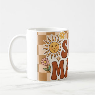 Retro Braun Kariert Soft Mama Hintergrund PNG - B Kaffeetasse