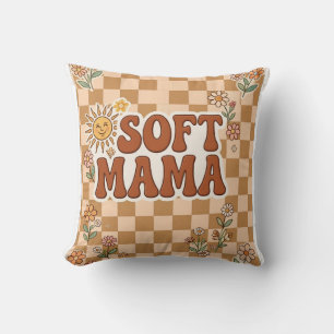Retro Braun Kariert Soft Mama Hintergrund PNG - B Kissen