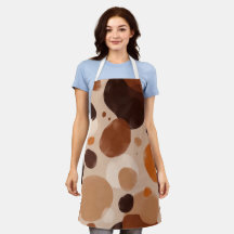 Retro-Braun-Punktmuster-All-Over-Print-Schürze