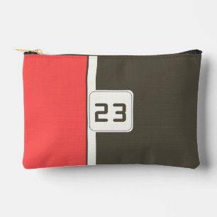 Retro Braun Rot Racing Vertikale Streifen Zubehörtasche