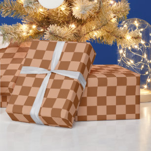 Retro Braun Tartan Karo Weihnachten Geschenkpapier