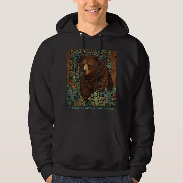 Retro-Braunbärenkunst boho wald Hoodie (Vorderseite)