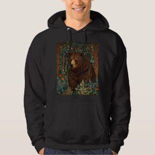 Retro-Braunbärenkunst boho wald Hoodie