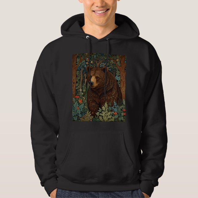 Retro-Braunbärenkunst boho wald Hoodie (Vorderseite)