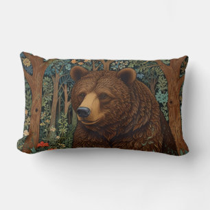 Retro-Braunbärenkunst boho wald Lendenkissen