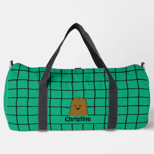 Retro, Braune Kartoffel, Türkis Benutzerdefiniert Duffle Bag