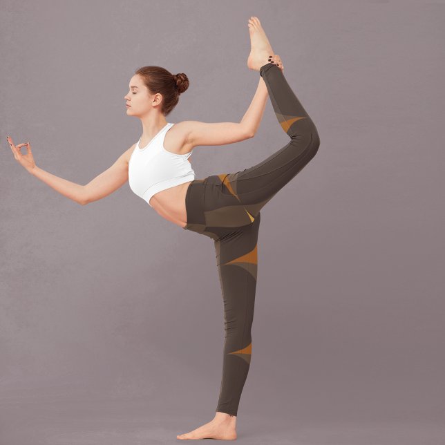 Retro-braune Kreise Leggings (Von Creator hochgeladen)