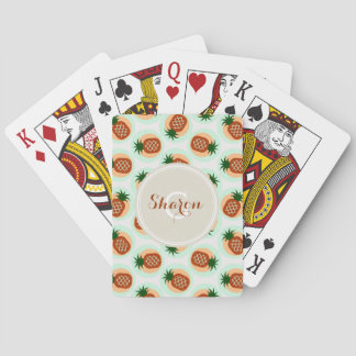 Retro braune und tadellose Ananas kopiert Spielkarten