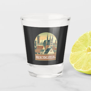 Retro Braunschweig Skyline Schnapsglas