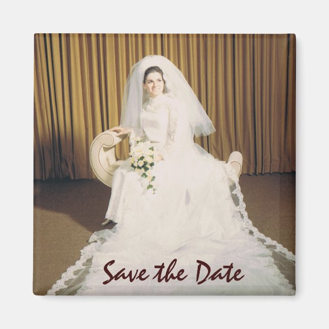 Retro-Braut Save-the-Date Magnet (Vorne)
