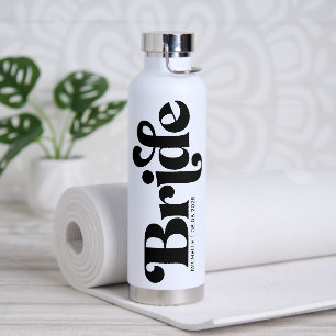 Retro-Braut-Typografie-Design Trinkflasche