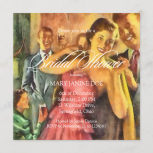 Retro-Brautparty Einladung