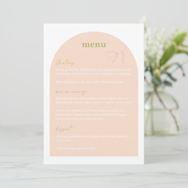 Retro Brautparty Food Wedding Dinner Menü A115 Einladung (Stehend Vorderseite)