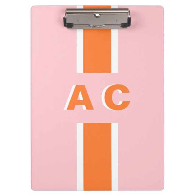 Retro Brautparty Girl Personalisiert Monogramm Klemmbrett (Vorderseite)