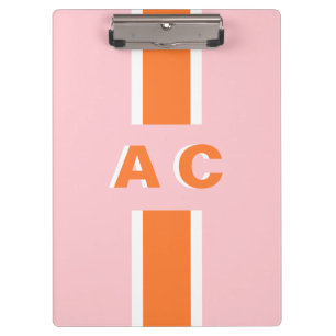 Retro-Brautparty Mädchen Personalisiertes Monogram Klemmbrett