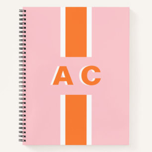 Retro-Brautparty personalisiertes Monogramm Notizbuch