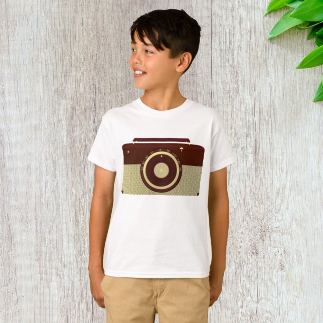 Retro Brawn and Gold Antiquitätenradio T-Shirt (Von Creator hochgeladen)