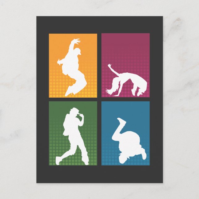 Retro Break Dance Hip Hop Dancer Artist Postkarte (Vorderseite)