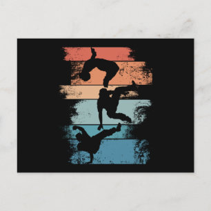 Retro Breakdance Men Boy Dancer Postkarte
