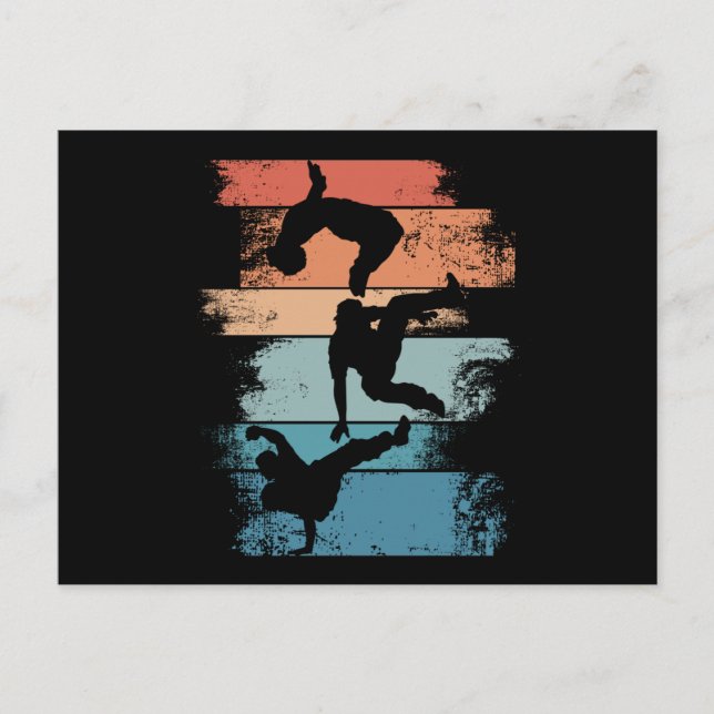 Retro Breakdance Men Boy Dancer Postkarte (Vorderseite)