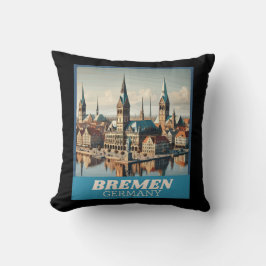 Retro Bremen Skyline Kissen