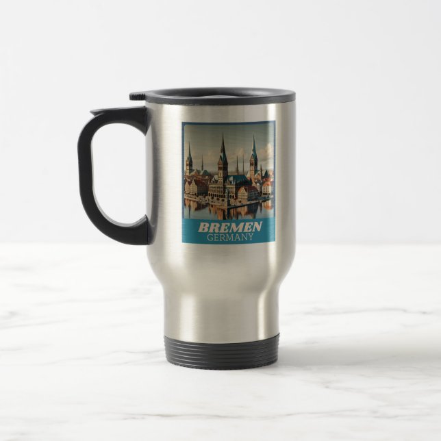 Retro Bremen Skyline Reisebecher (Links)