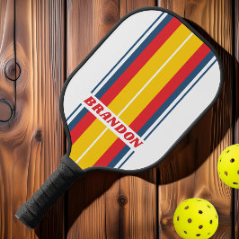 Retro-Bretterstreifen mit Namen Pickleball Schläger