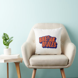 Retro-"Brich die Regeln"-Motivational Kissen