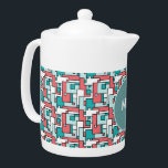 Retro Brick Muster<br><div class="desc">Spielen Sie auf dem geometrischen Rechteck der 1960er Jahre mit den heute beliebten Farben in gedämpften Grüntönen und Ziegelsteinen - Stilvoll und trendig, für dieses absolut schicke Aussehen</div>