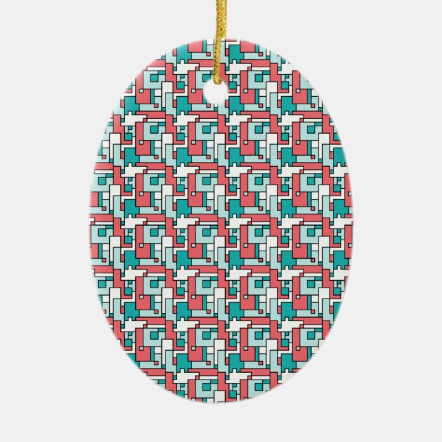 Retro Brick Muster Keramik Ornament (Vorne)