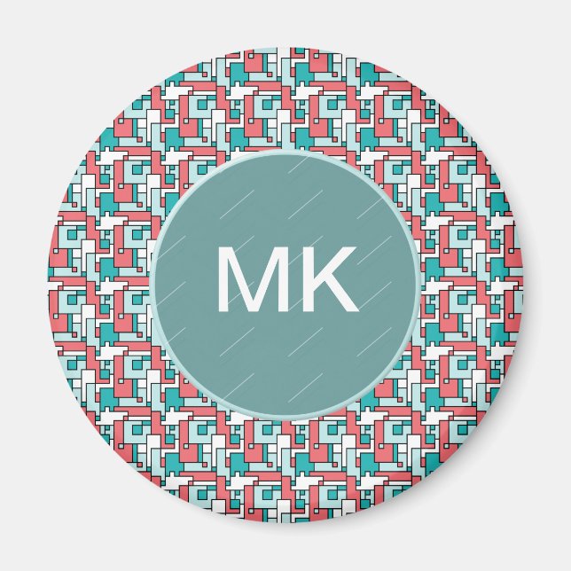 Retro Brick Muster Magnet (Vorne)