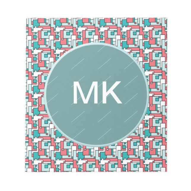 Retro Brick Muster Notizblock (Vorderseite)