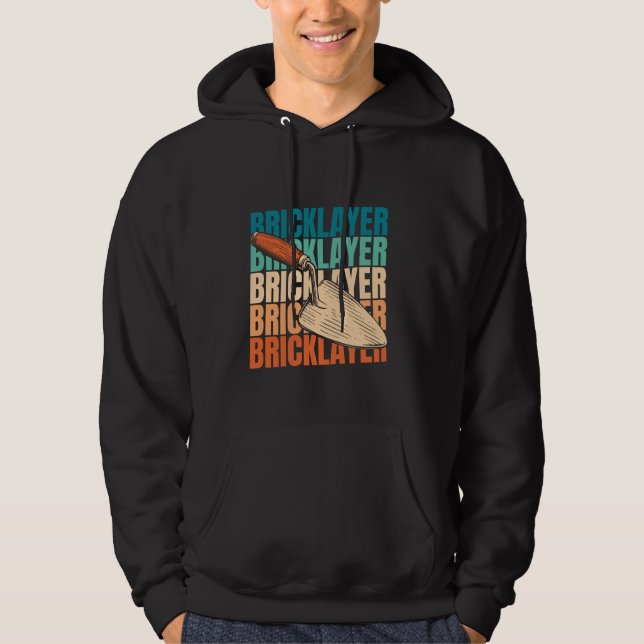 Retro Brickie Mauerwerk Bricklayer Block - Brick V Hoodie (Vorderseite)