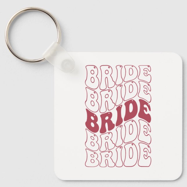 Retro Bride Bridesmaid Schlüsselanhänger (Vorderseite)