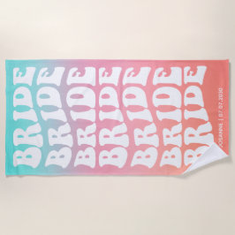 Retro Bride Pink Aqua Gradient Custom Strandtuch