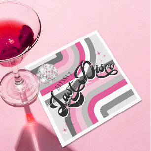 Retro Brides letzter Disco-Ball-Junggeselinnen-Abs Serviette