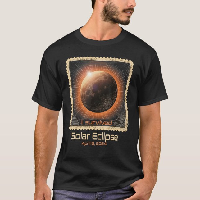 Retro-Briefmarke I überlebte Gesamtsolarexposition T-Shirt (Vorderseite)