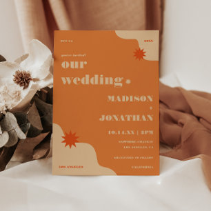 Retro Bright & Bold Summer Wedding Einladung