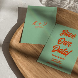 Retro Bright Funky Bold Modern Einzigartige Hochze Save The Date